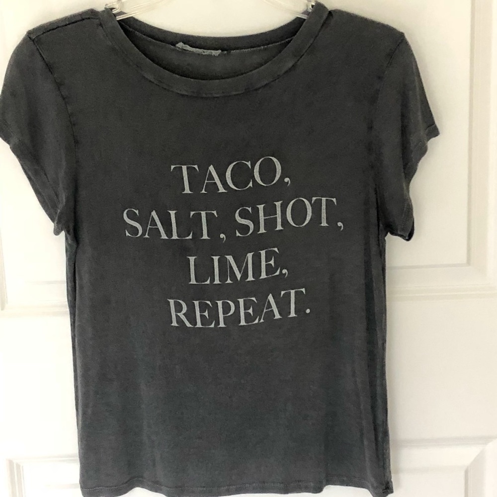Taco Salt Shot Lime Repeat Graphic Tee Small